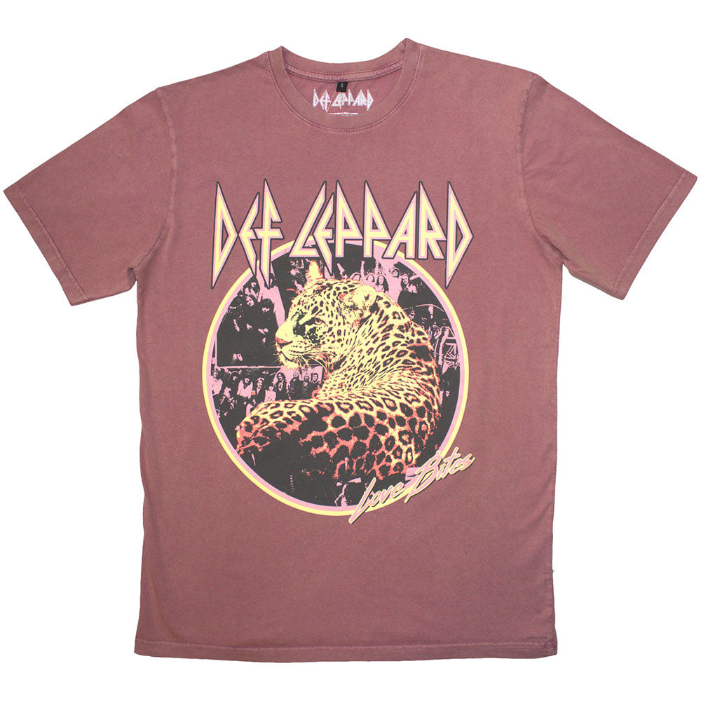 Def Leppard "Love Bites" Kashmir Red Stone Wash T shirt