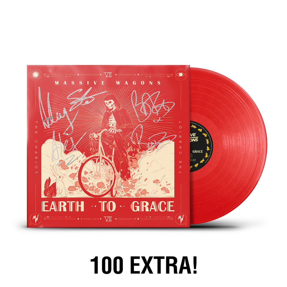 Massive Wagons "Earth To Grace" SIGNED Red Vinyl w/ Misprint Sleeve