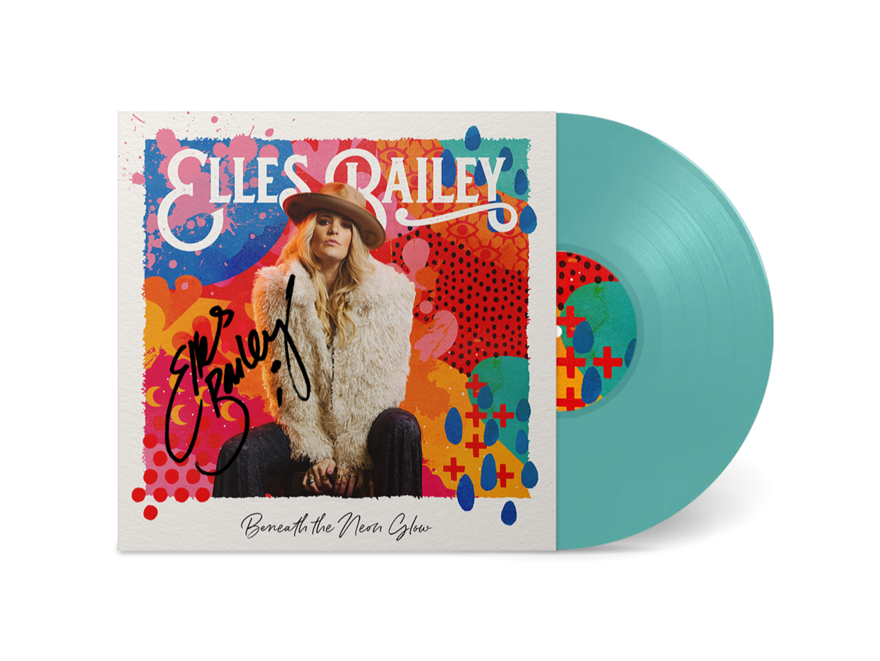 Elles Bailey "Beneath The Neon Glow" SIGNED Turquoise Vinyl