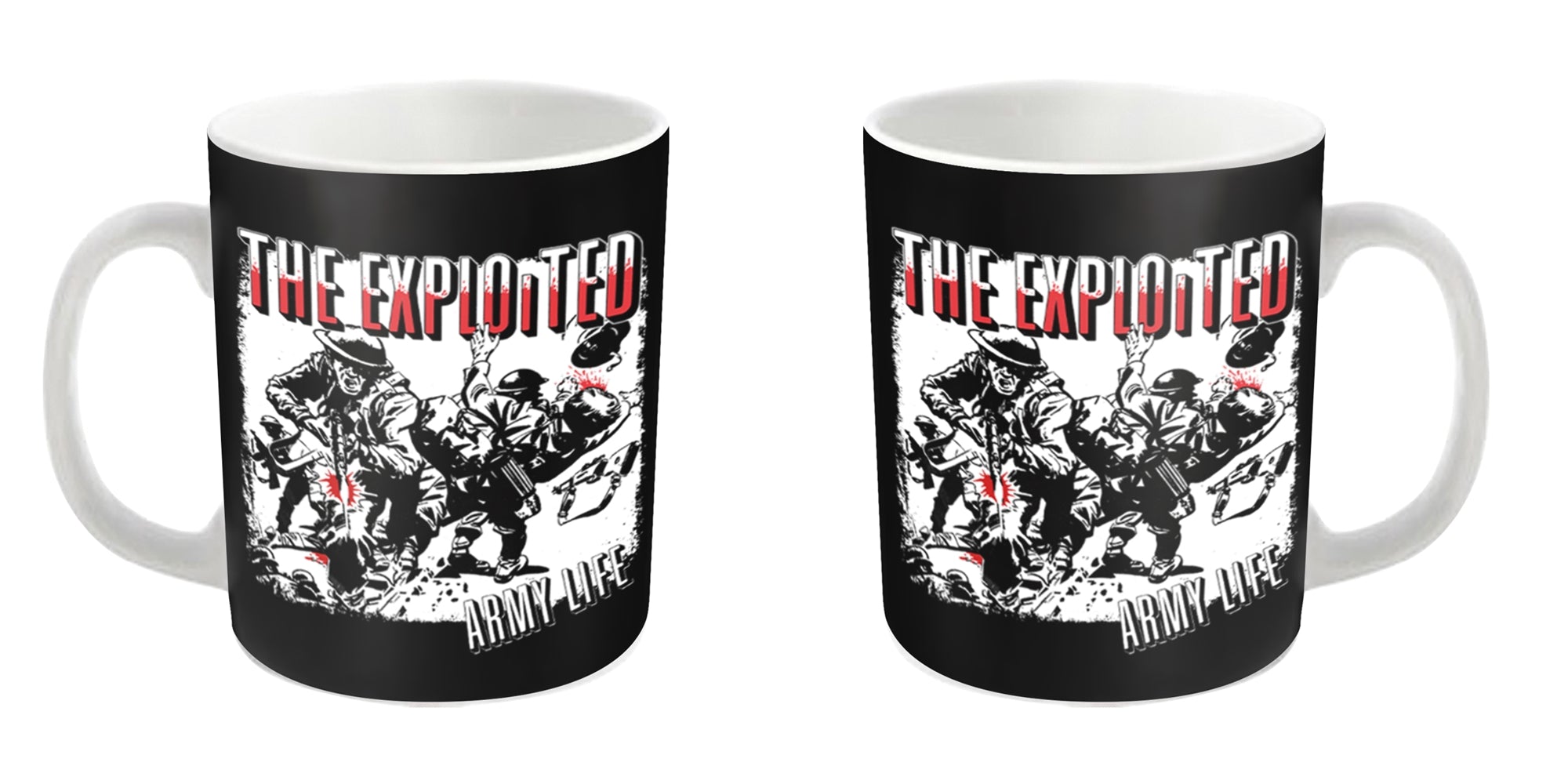 The Exploited "Army Life Black" White Mug