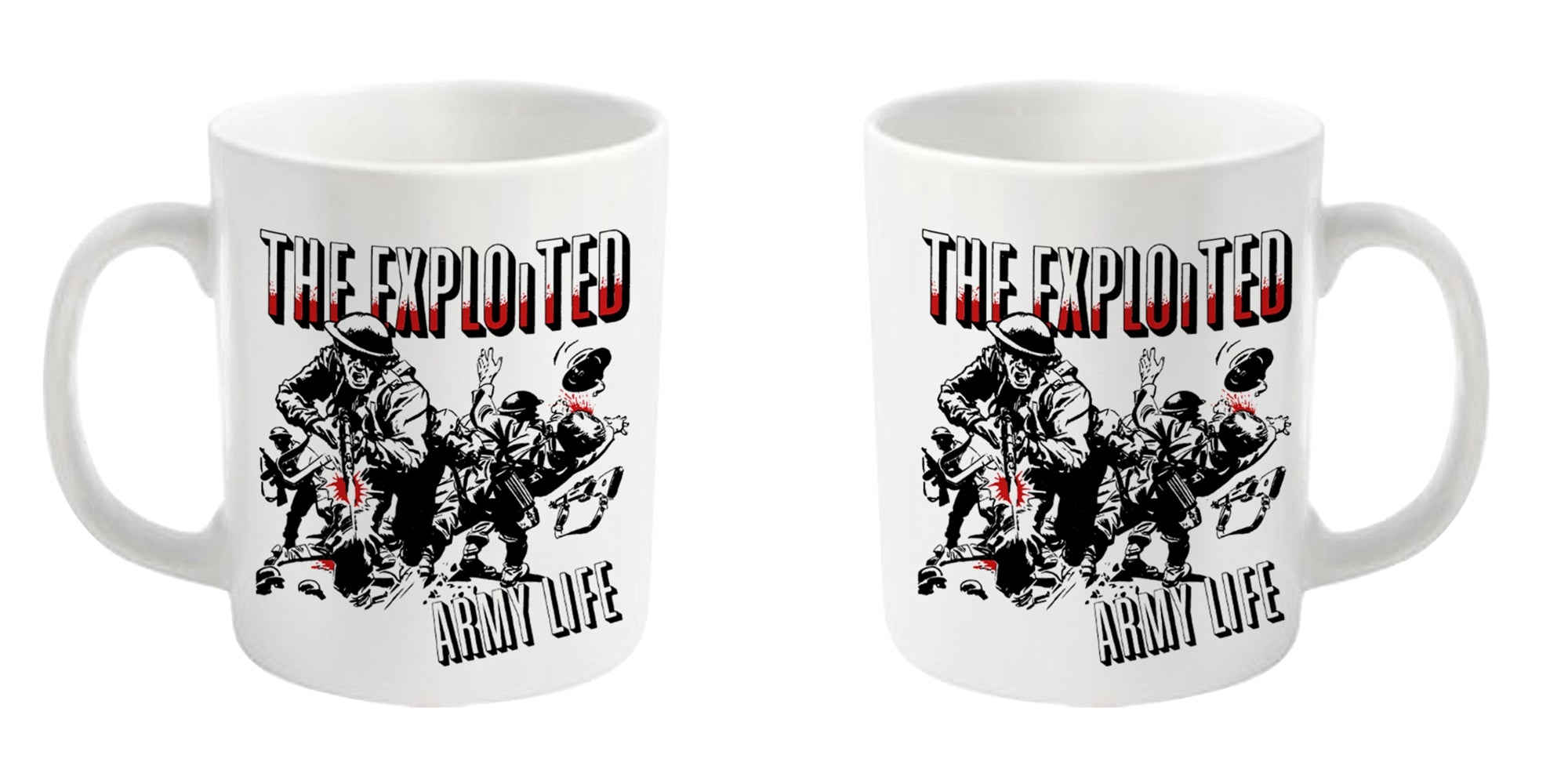 The Exploited "Army Life White" White Mug