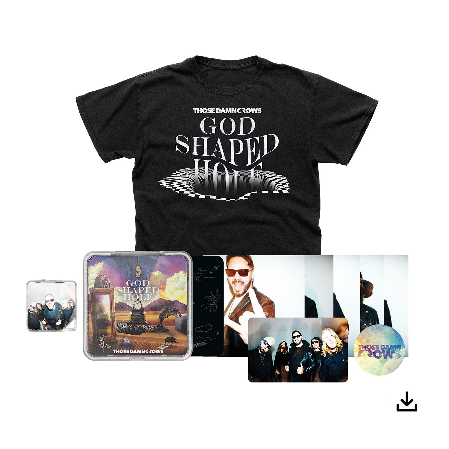 Those Damn Crows "God Shaped Hole" KiT Album, T shirt & Download - PRE-ORDER