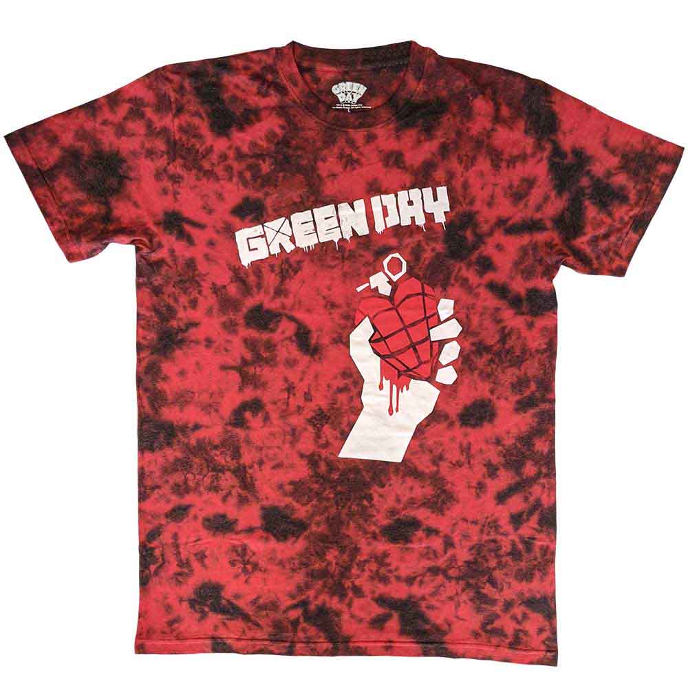 Green Day "American Idiot" Red Dye Wash T shirt