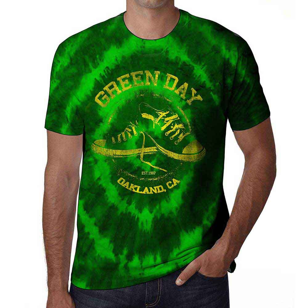 Green Day "All Stars" Green Tie Dye T shirt