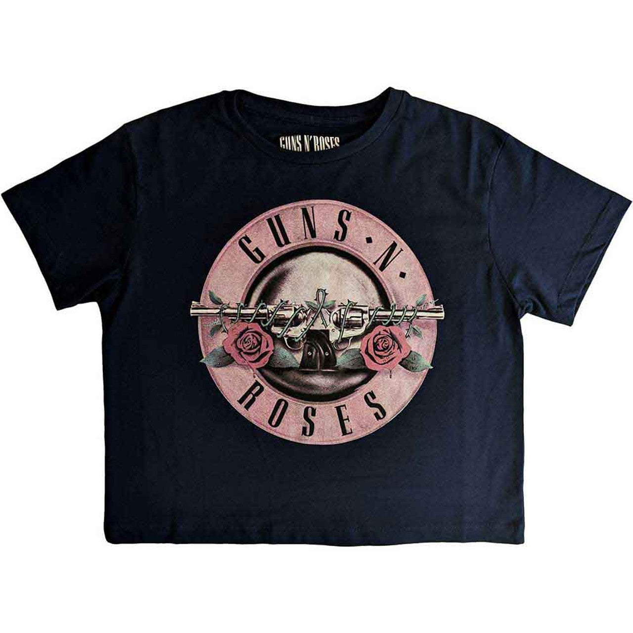 Guns 'N Roses "Classic Logo" Navy Blue Crop Top