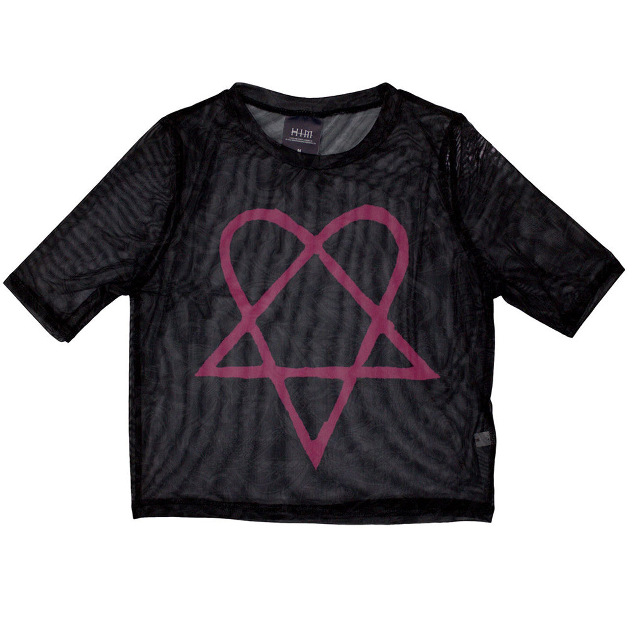 HIM "Pink Heartagram" Mesh Crop Top