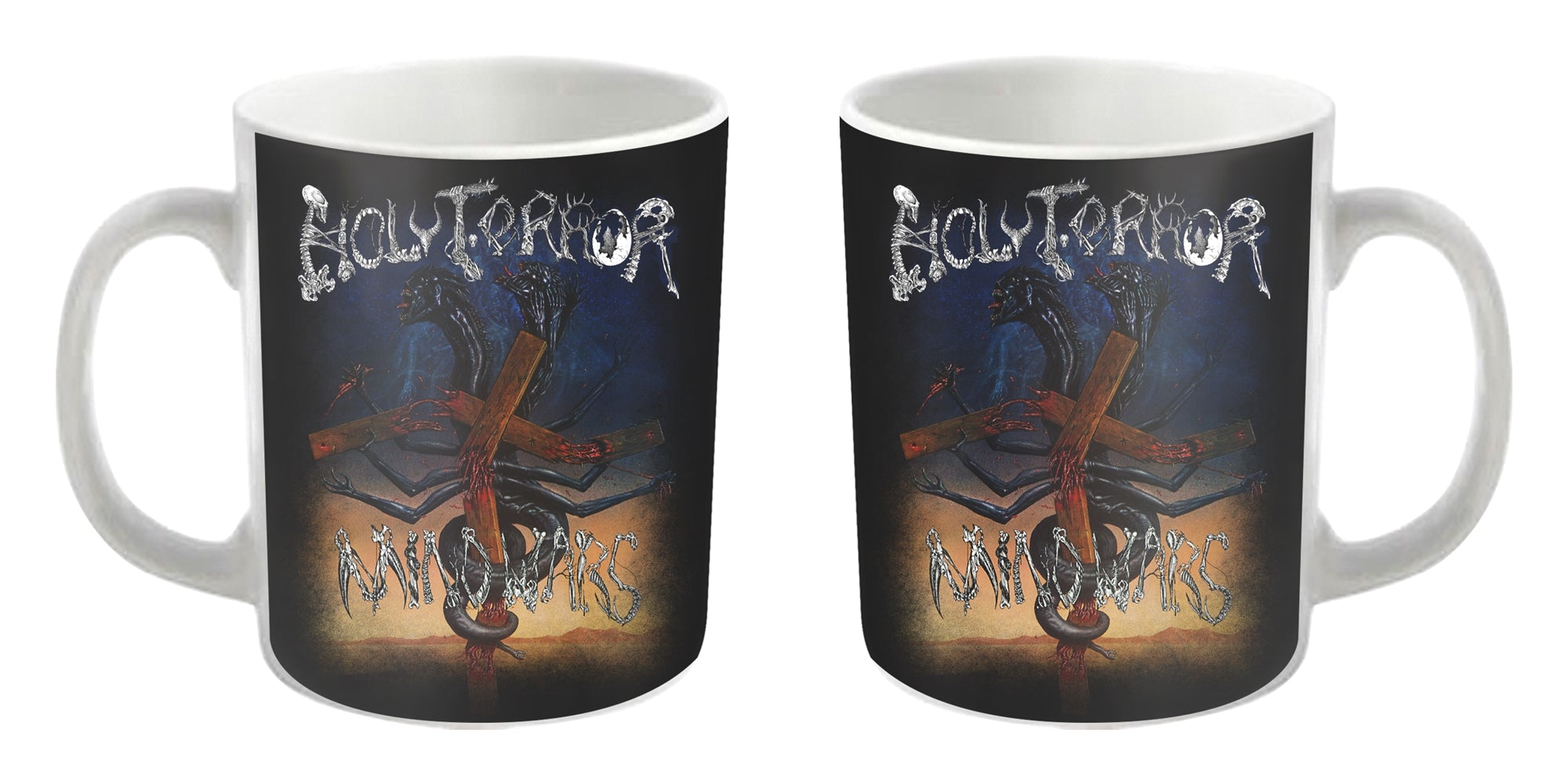 Holy Terror "Mind Wars" White Mug