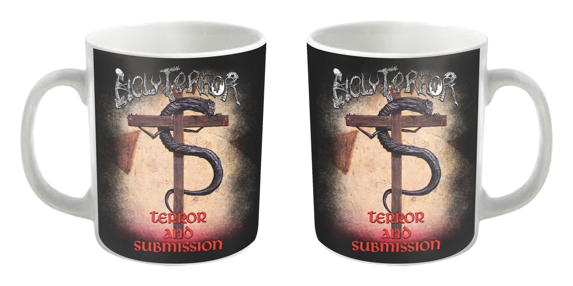 Holy Terror "Terror and Submission" White Mug