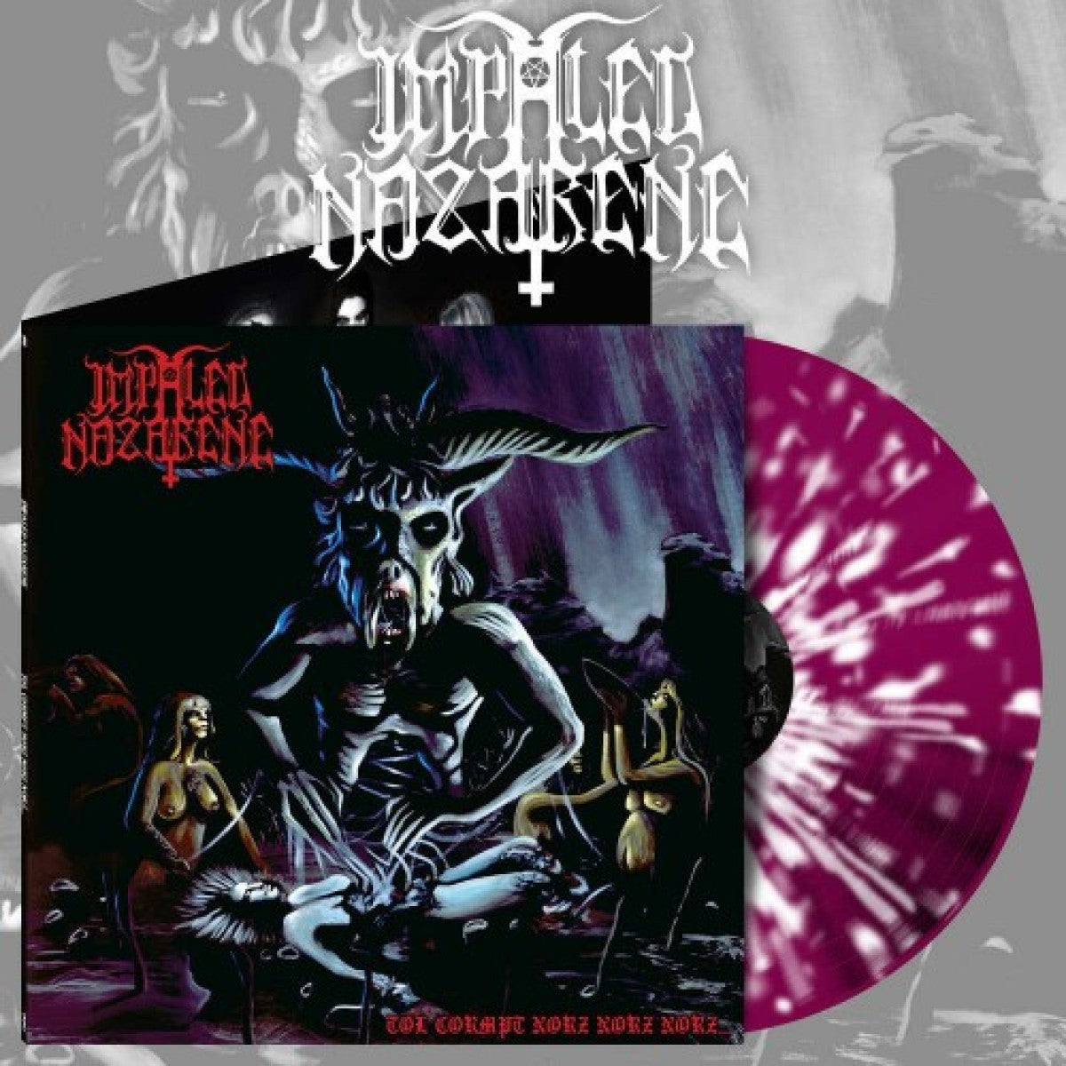 Impaled Nazarene "Tol Kormpt Norz Norz Norz" Gatefold Purple w/ White Splatter Vinyl