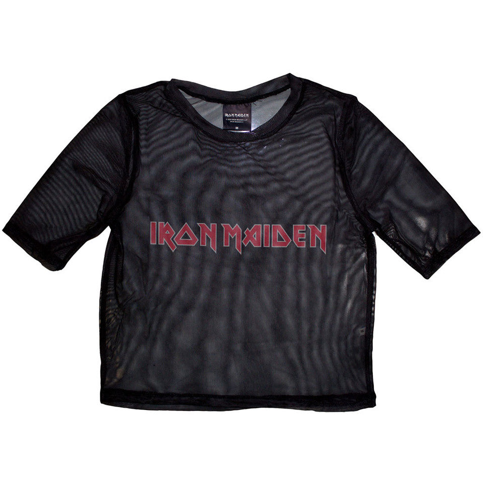 Iron Maiden "Logo" Mesh Crop Top