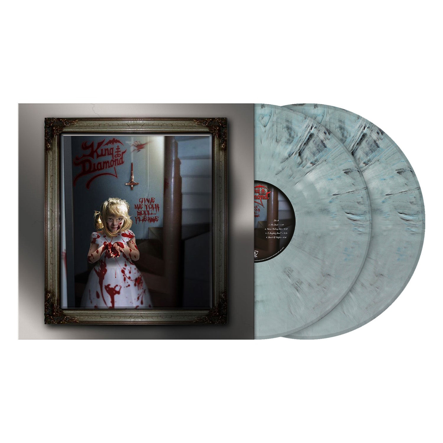 King Diamond "Give Me Your Soul... Please" 2x12" Steel Blue Grey Marbled Vinyl - PRE-ORDER