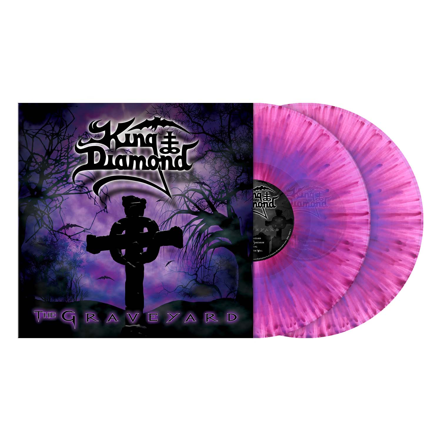 King Diamond "The Graveyard" 2x12" Neon Pink w/ Purple Splatter Vinyl