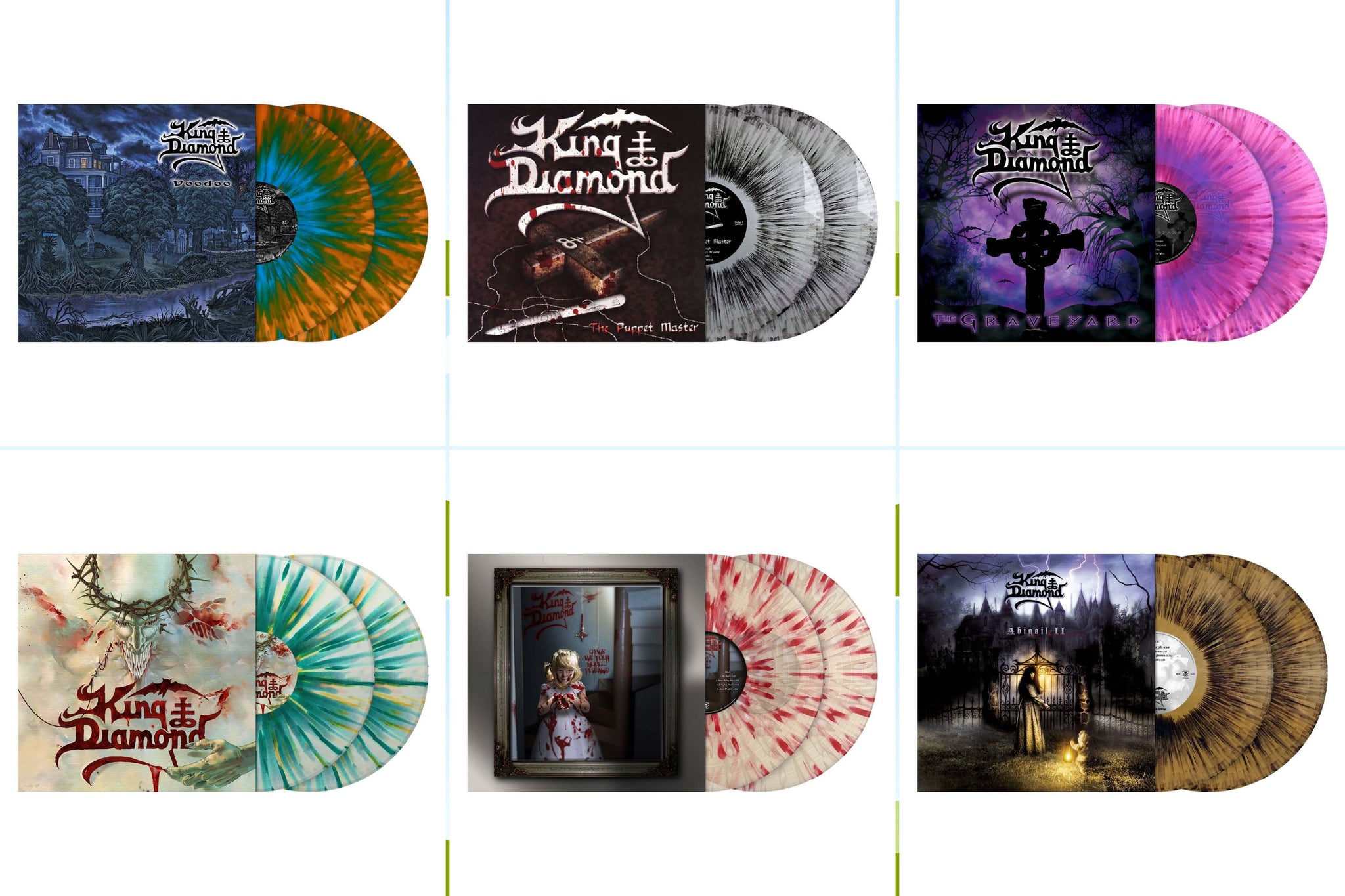 King Diamond Splatter Vinyl Bundle - All 6 of the upcoming reissues - PRE-ORDER