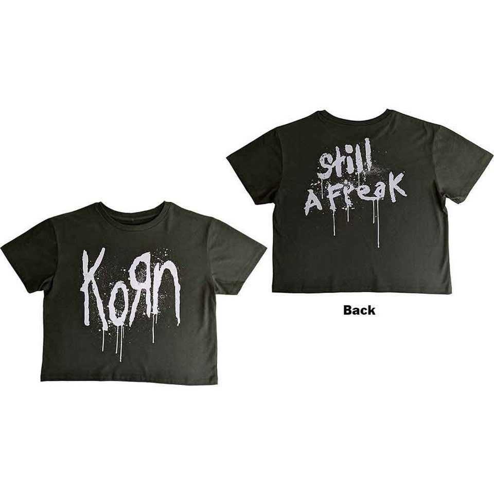 Korn "Still A Freak" Green Crop Top