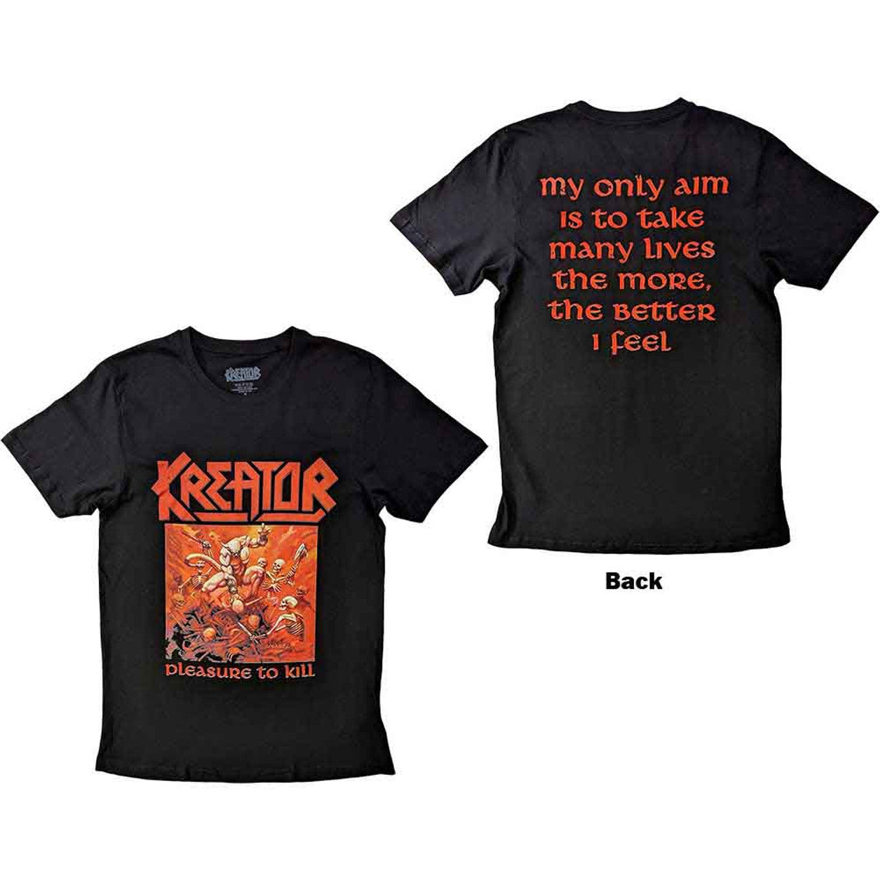 Kreator "Pleasure To Kill V2" T shirt w/ Back Print