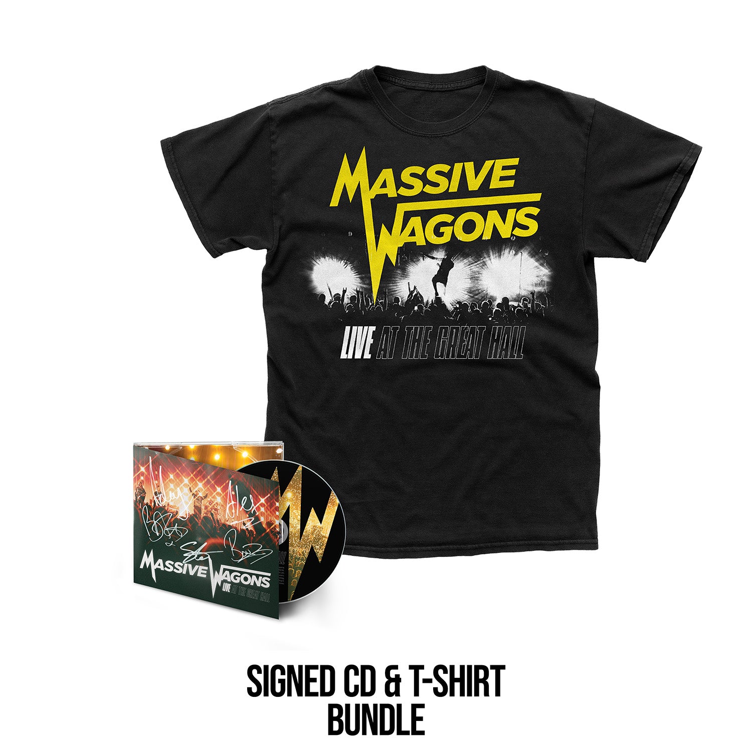 Massive Wagons "Live At The Great Hall" Signed Digipak CD, Download & T shirt - PRE-ORDER