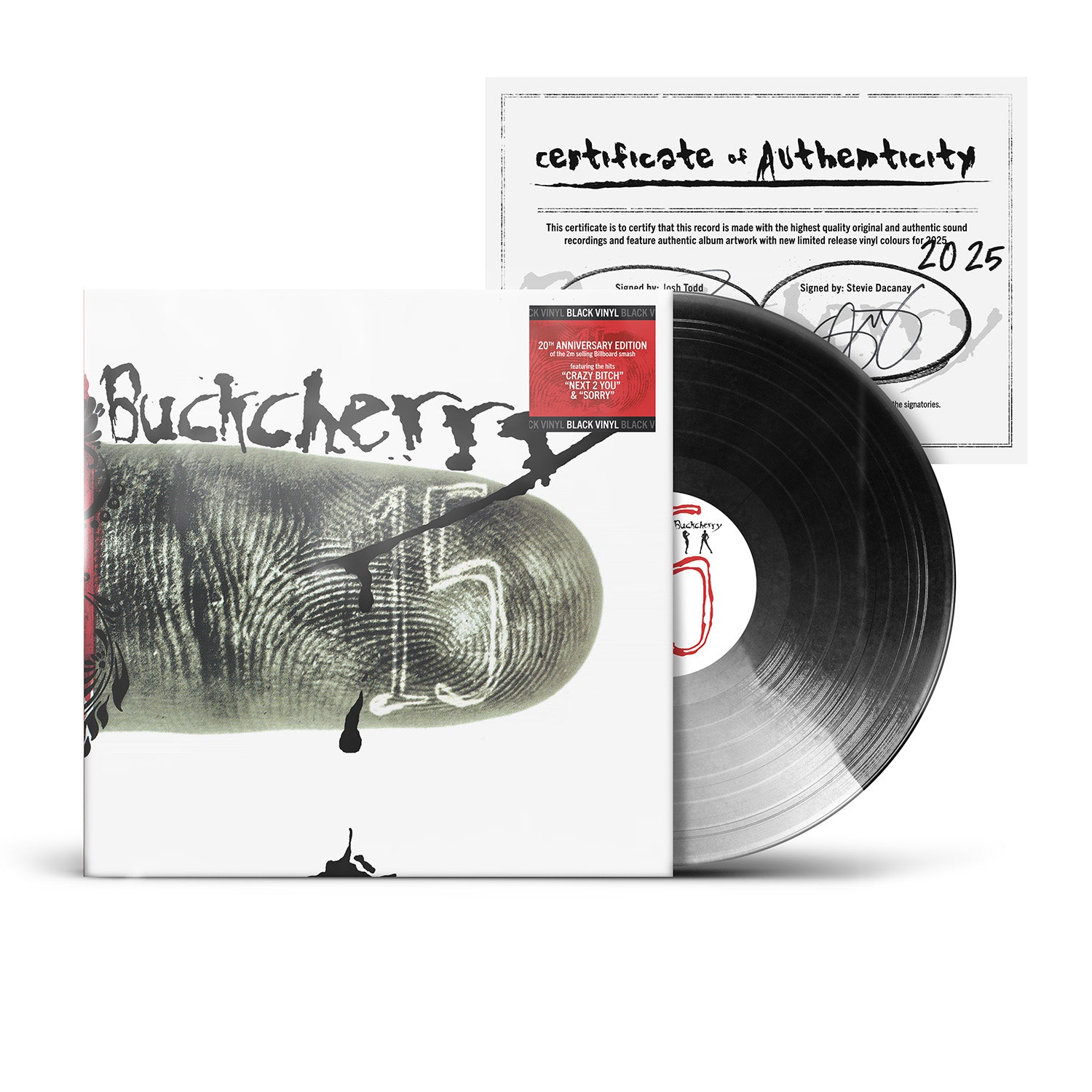 Buckcherry "15" White / Black Vinyl, Signed Certificate of Authenticity & Download - PRE-ORDER