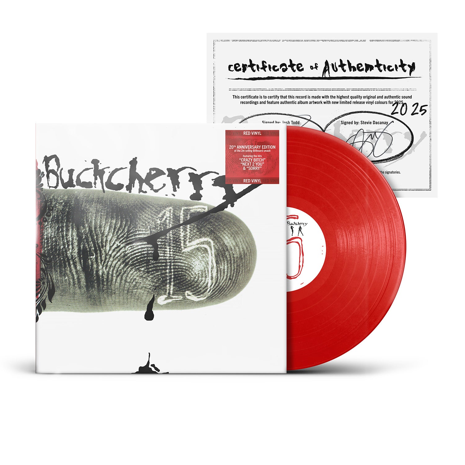 Buckcherry "15" Red Vinyl, Signed Certificate of Authenticity & Download - PRE-ORDER