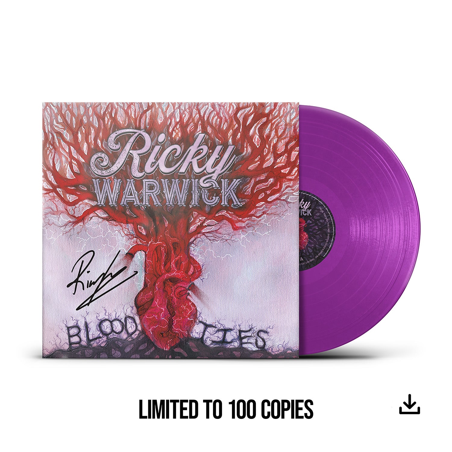 Ricky Warwick "Blood Ties" SIGNED Purple Vinyl & Download - 100 copies only!