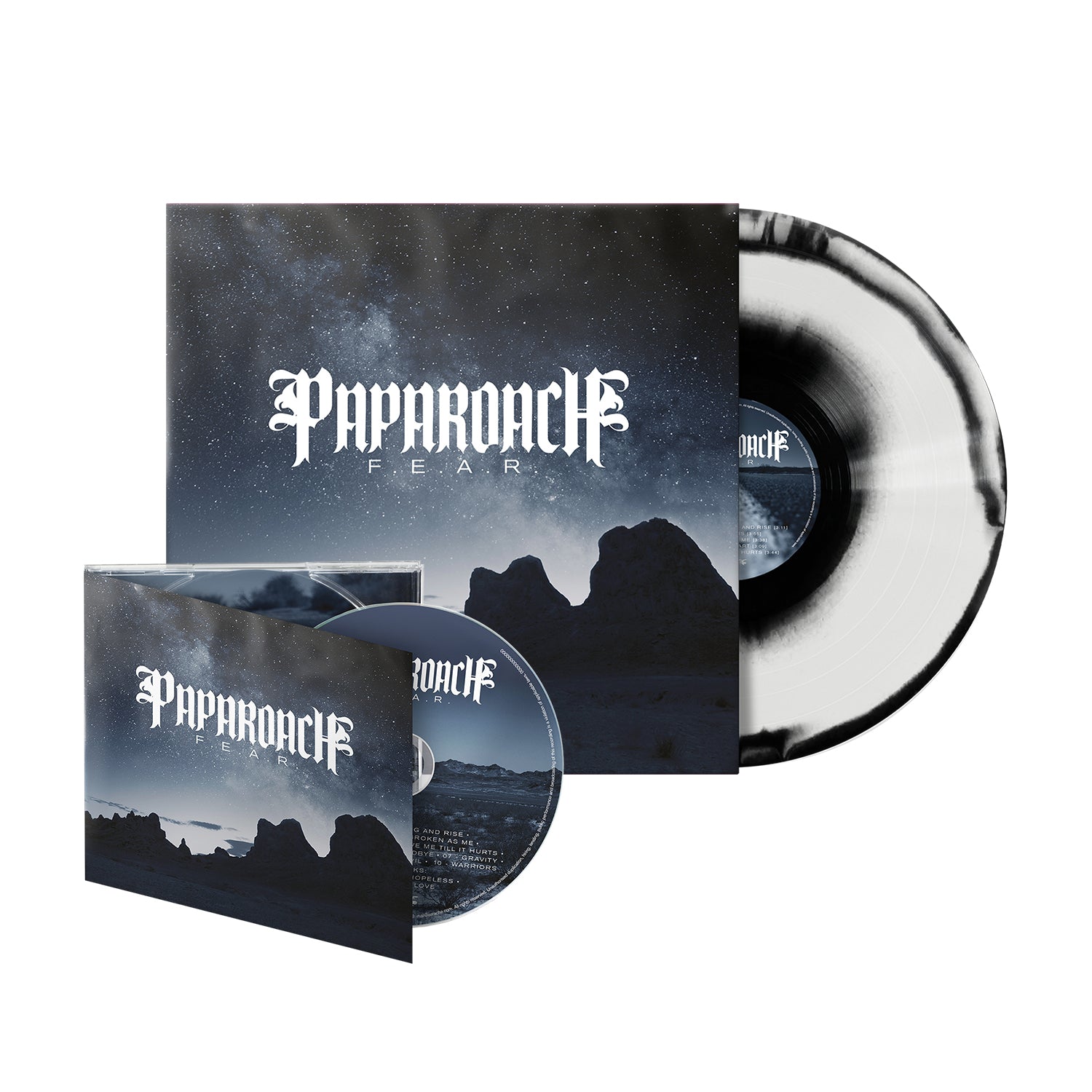 Papa Roach "F.E.A.R." White / Black Merge Vinyl, Digipak CD & Download - PRE-ORDER