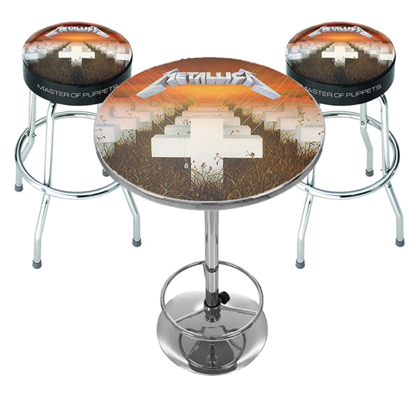 Metallica "Master Of Puppets" Bar Stools and Table Set Earache