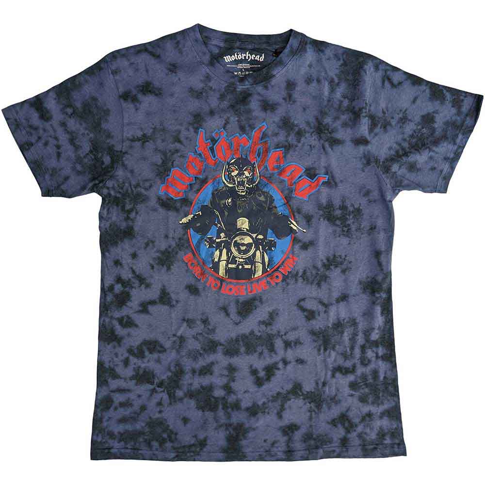 Motorhead "Born To Lose Biker" Navy Blue Dye Wash T shirt