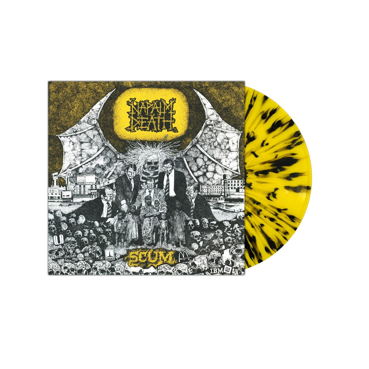 Napalm Death "Scum" FDR Yellow / Black Splatter Vinyl