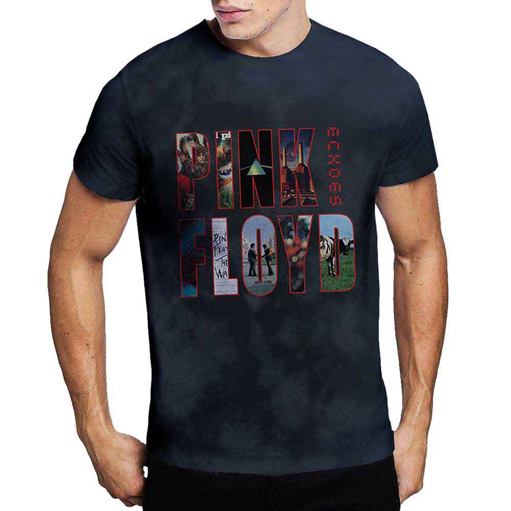 Pink Floyd "Echoes Album Montage" Black Dip Dye T shirt