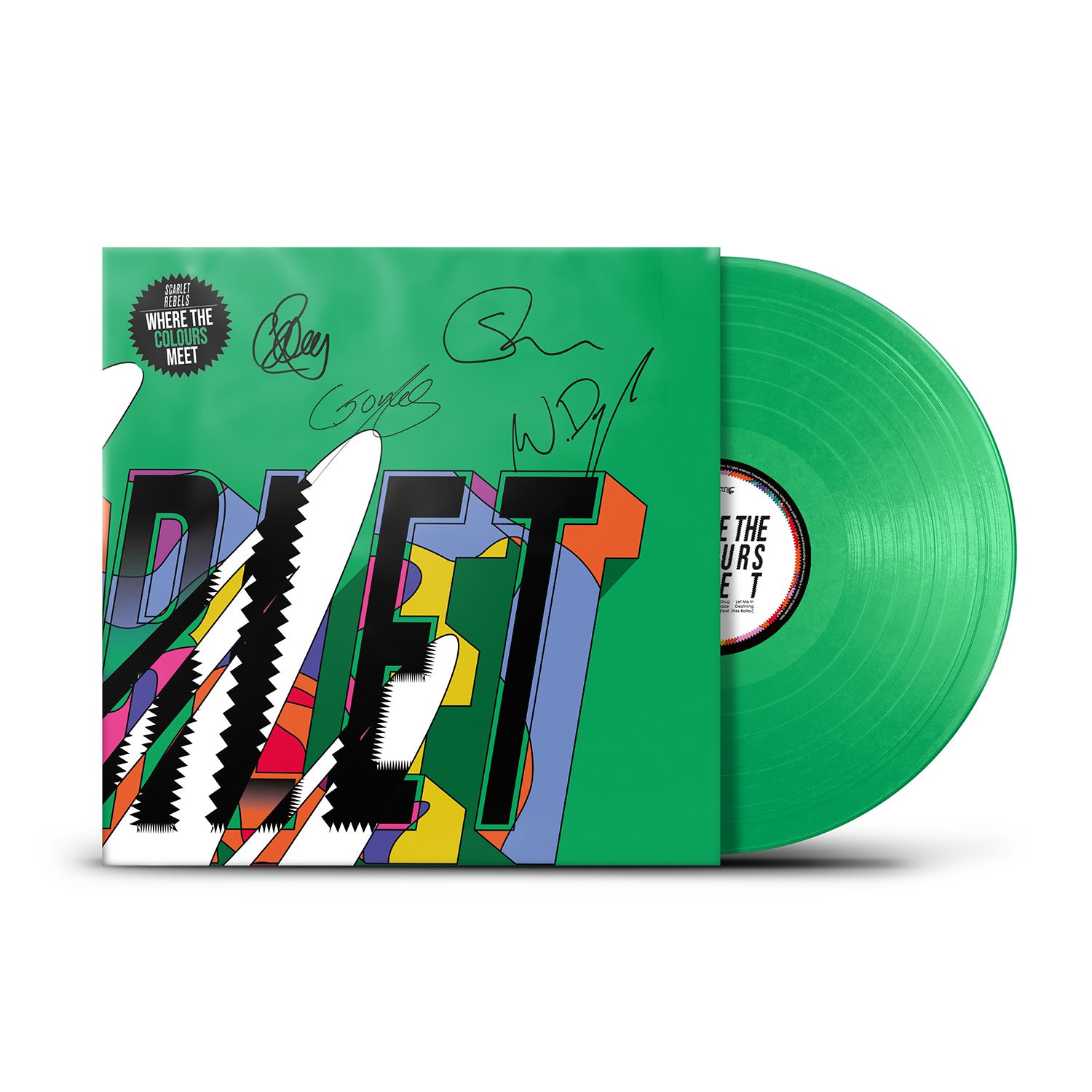 Scarlet Rebels "Where The Colours Meet" SIGNED Green Vinyl & Download - PRE-ORDER