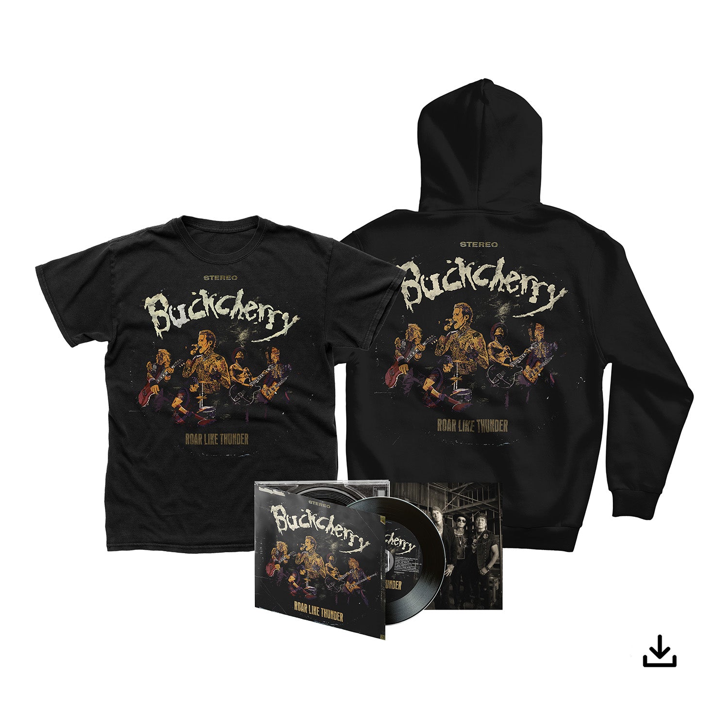 Buckcherry "Roar Like Thunder" Digipak CD w/ Hand Signed Photocard, T shirt, Zip Hoodie & Download - PRE-ORDER