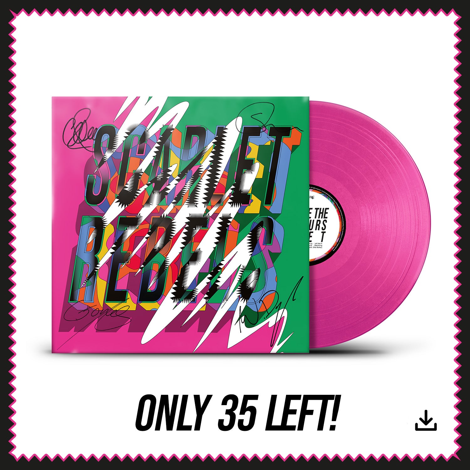 Scarlet Rebels "Where The Colours Meet" SIGNED Pink Vinyl & Download