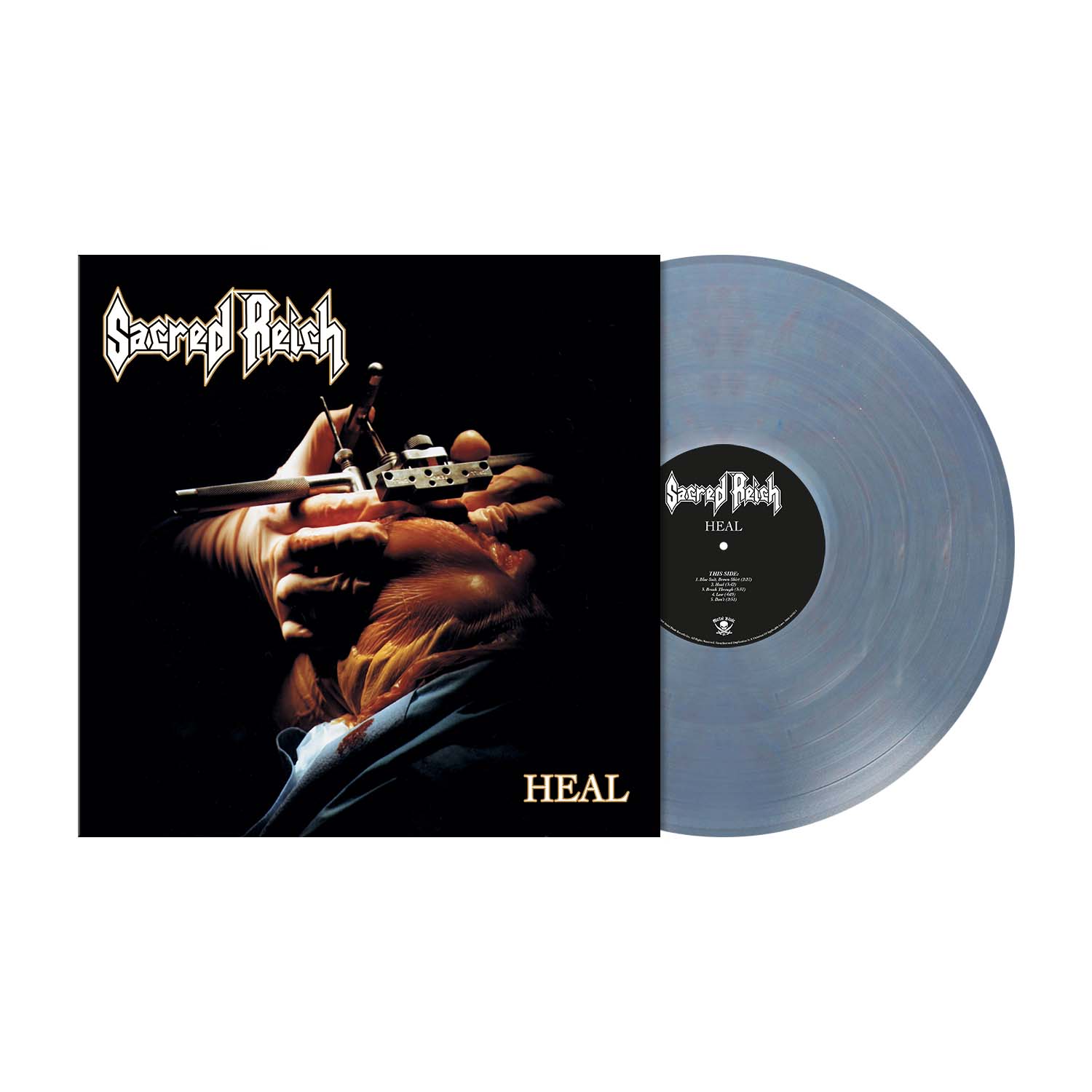 Sacred Reich "Heal" Transparent Steel Blue Marbled Vinyl (Ltd to 300)