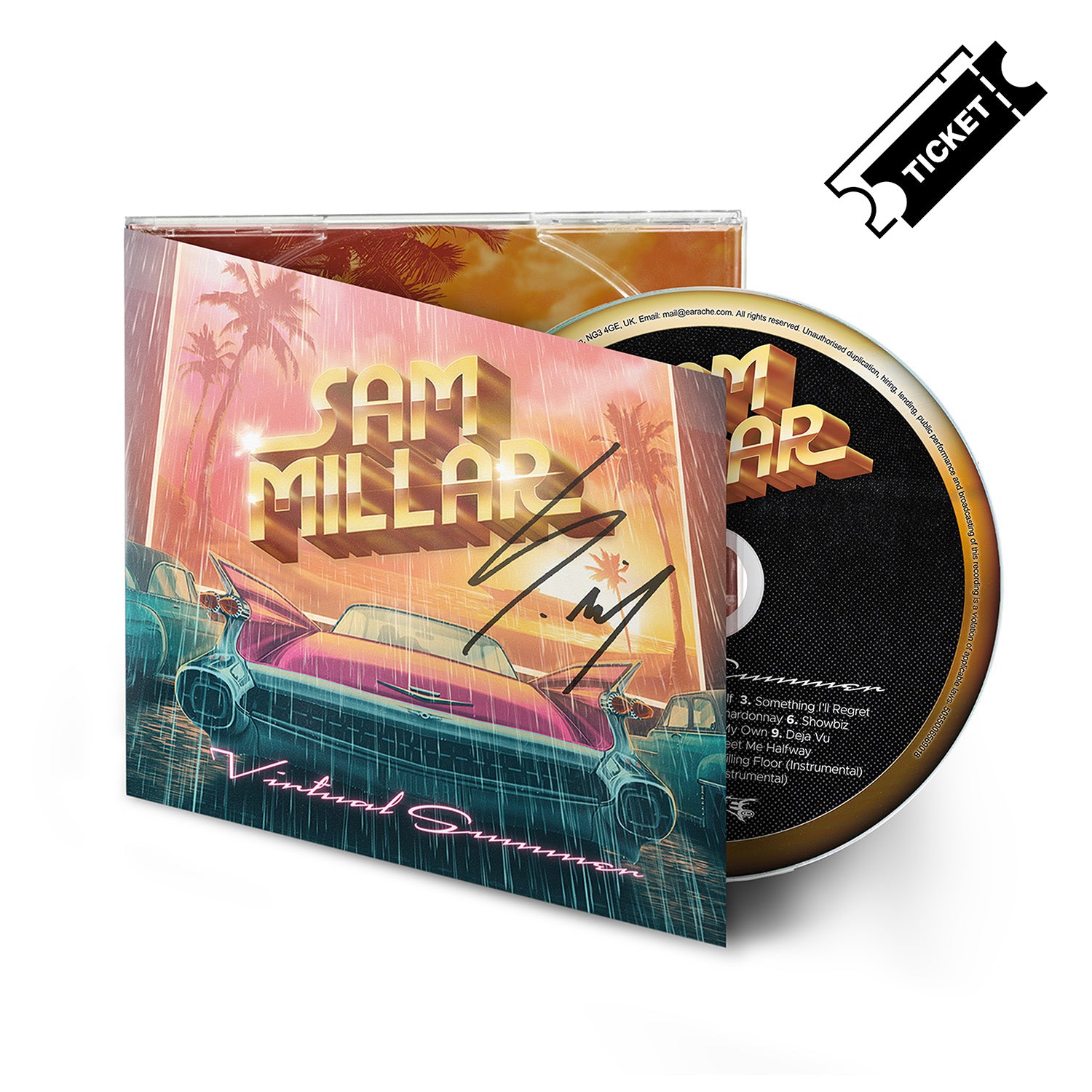 Sam Millar "Virtual Summer" Signed CD w/ 3 Bonus Tracks plus entry to the Manchester Academy 3 show, 28/09/2024- PRE-ORDER