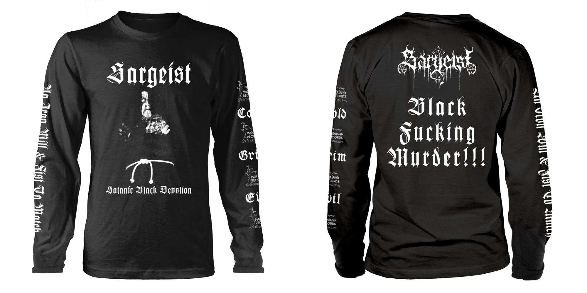 Sargeist "Satanic Shatraug" Black Long Sleeve T shirt