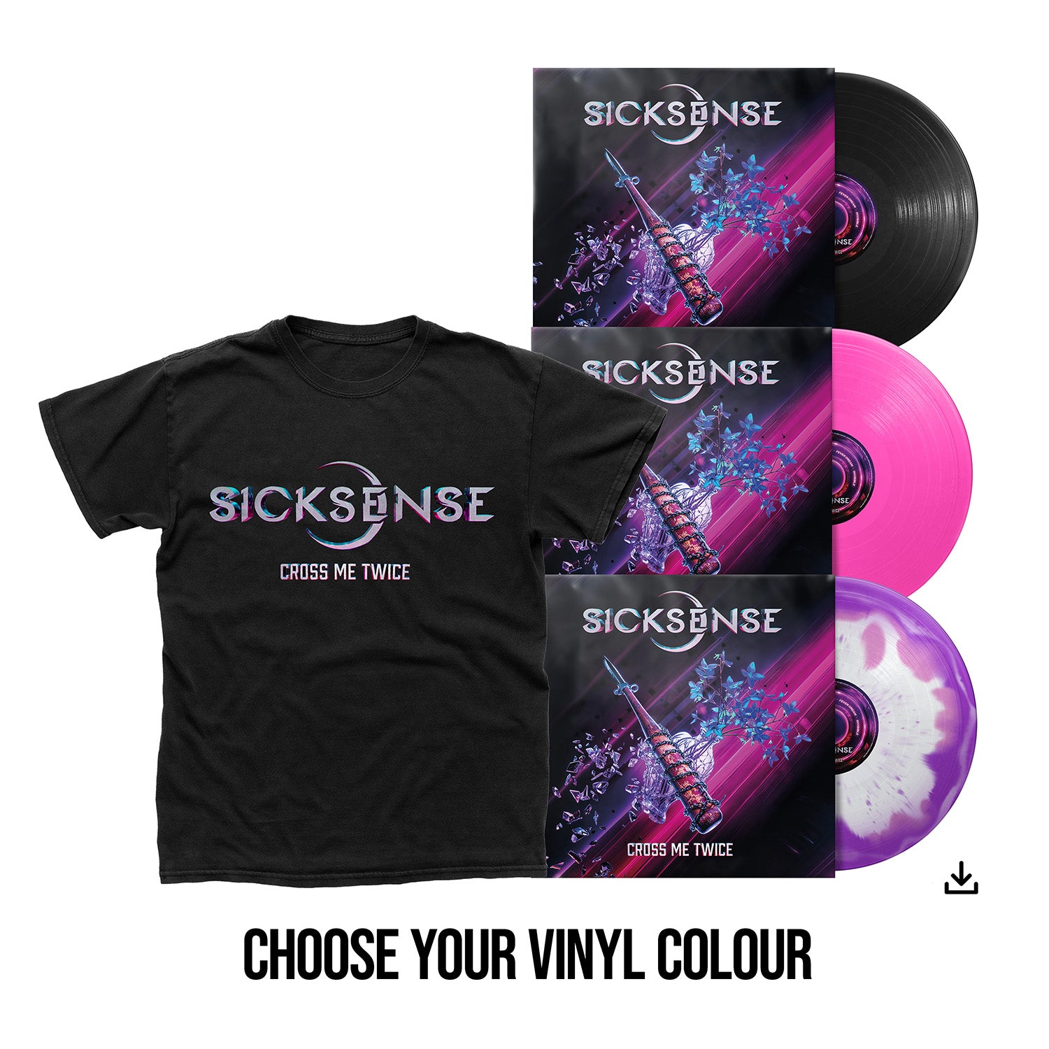 Sicksense "Cross Me Twice" Choice of Vinyl, T shirt & Download - PRE-ORDER