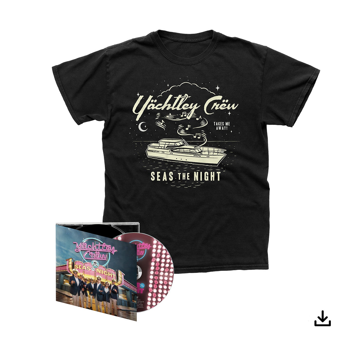 Yachtley Crew "Seas The Night" Signed Digipak CD, T shirt & Download - PRE-ORDER