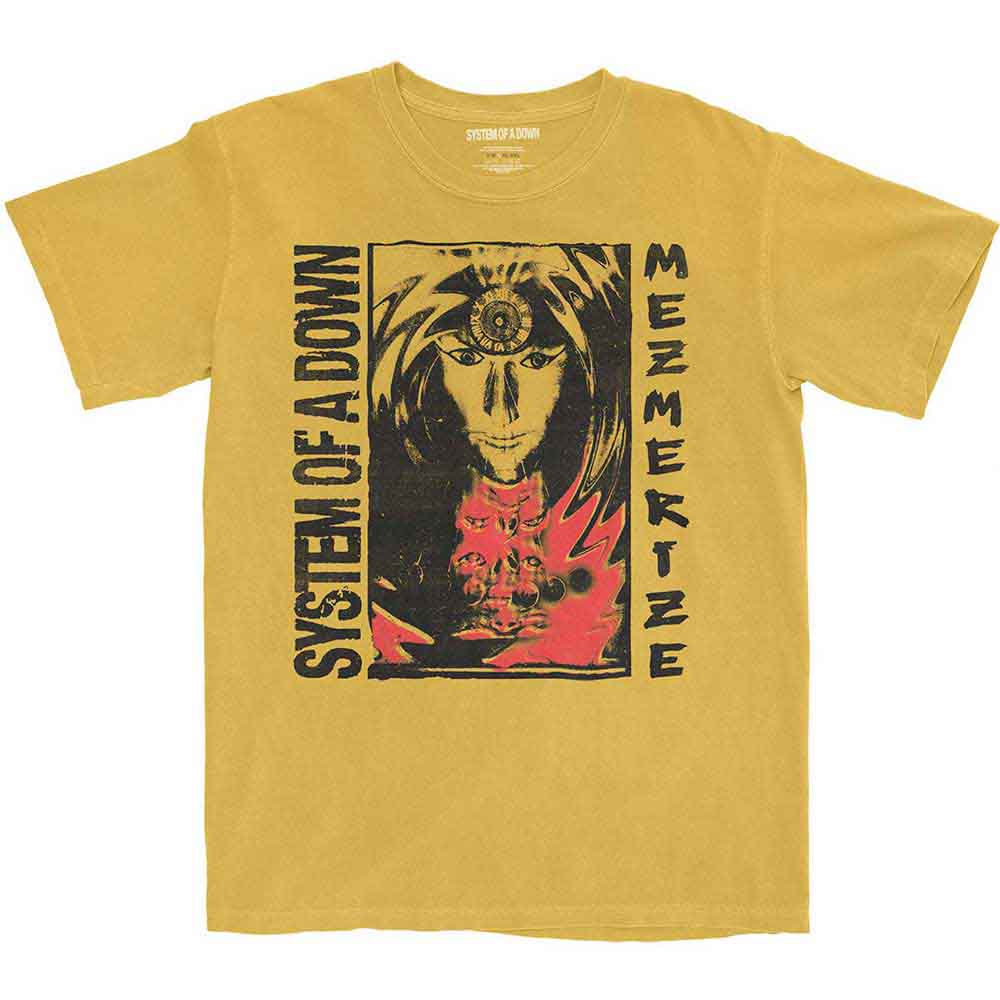 System of a Down "Reflections" Yellow MIneral Wash T shirt