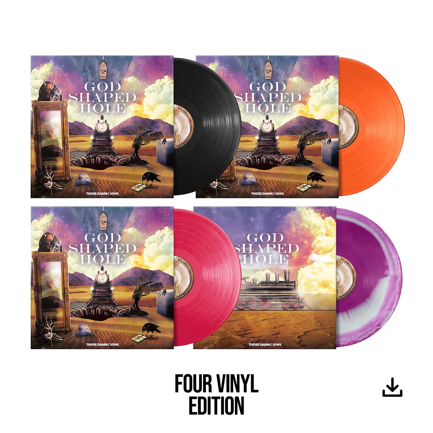 Those Damn Crows "God Shaped Hole" 4 Vinyl Bundle & Download - PRE-ORDER