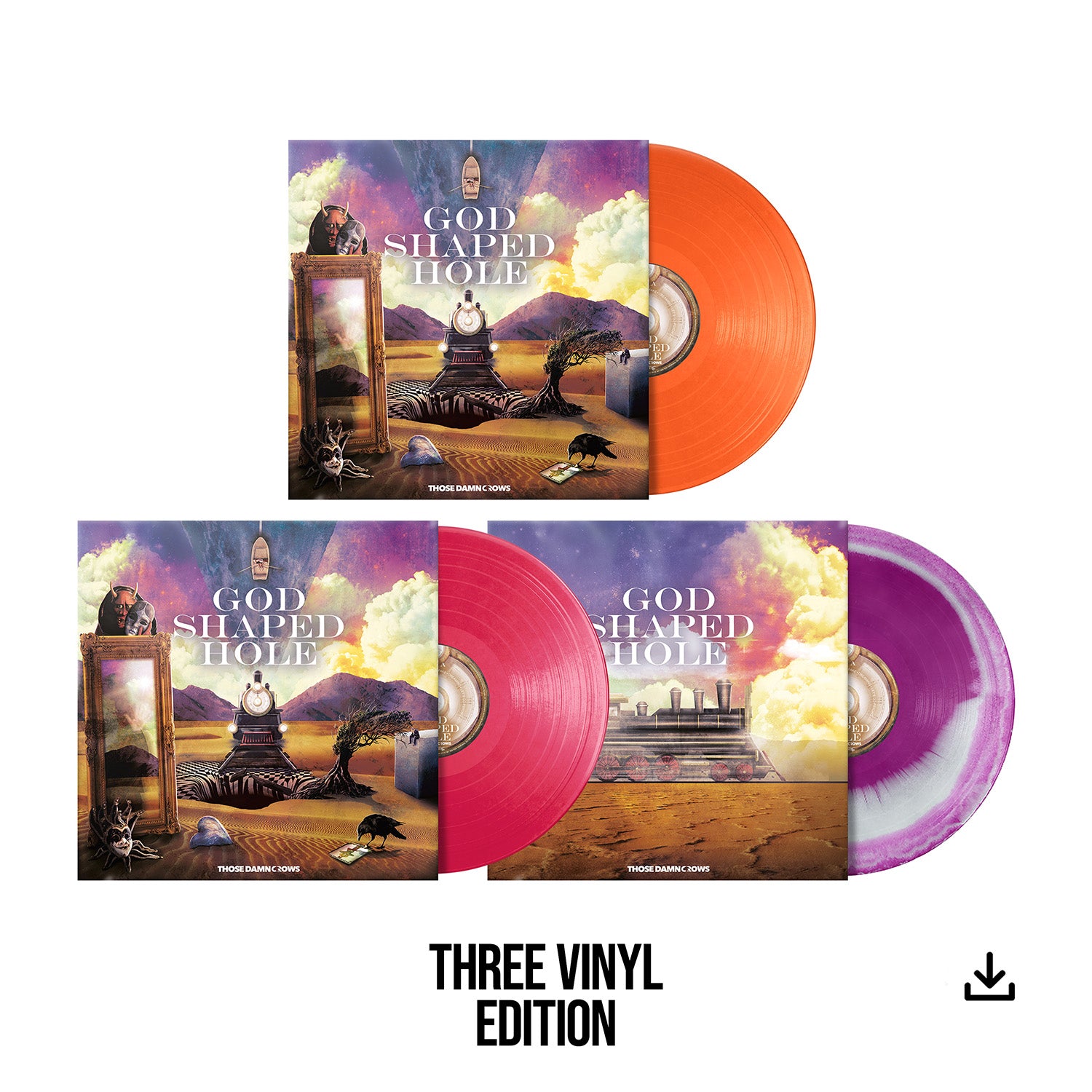 Those Damn Crows "God Shaped Hole" Colour Vinyl Bundle 2 & Download - PRE-ORDER