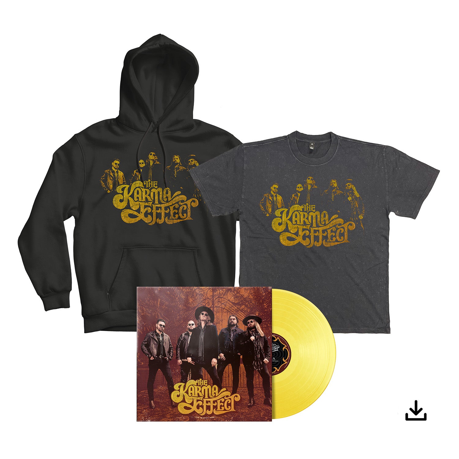 The Karma Effect "The Karma Effect" Yellow Vinyl, T shirt, Hoodie & Download - PRE-ORDER