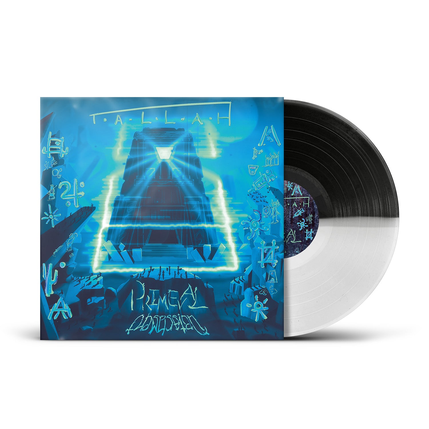Tallah "Primeval: Obsession // Detachment" Black / White Split Vinyl with Alt Sleeve & Download - PRE-ORDER