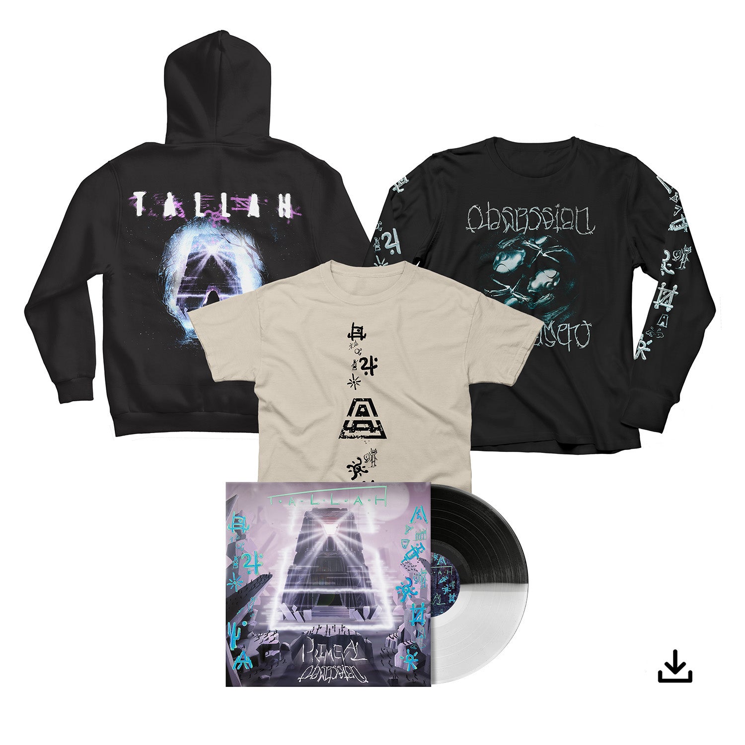 Tallah "Primeval: Obsession // Detachment" Choice of Vinyl, T shirt, Long Sleeve, Hoodie & Download - PRE-ORDER