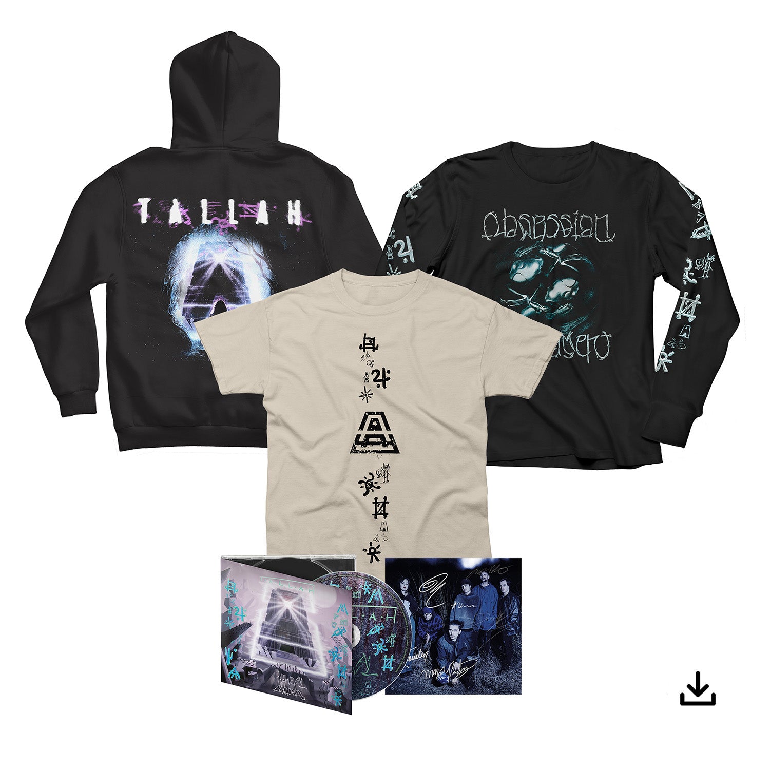 Tallah "Primeval: Obsession // Detachment" Digipak CD w/ Signed Photocard, T shirt, Long Sleeve, Hoodie & Download - PRE-ORDER
