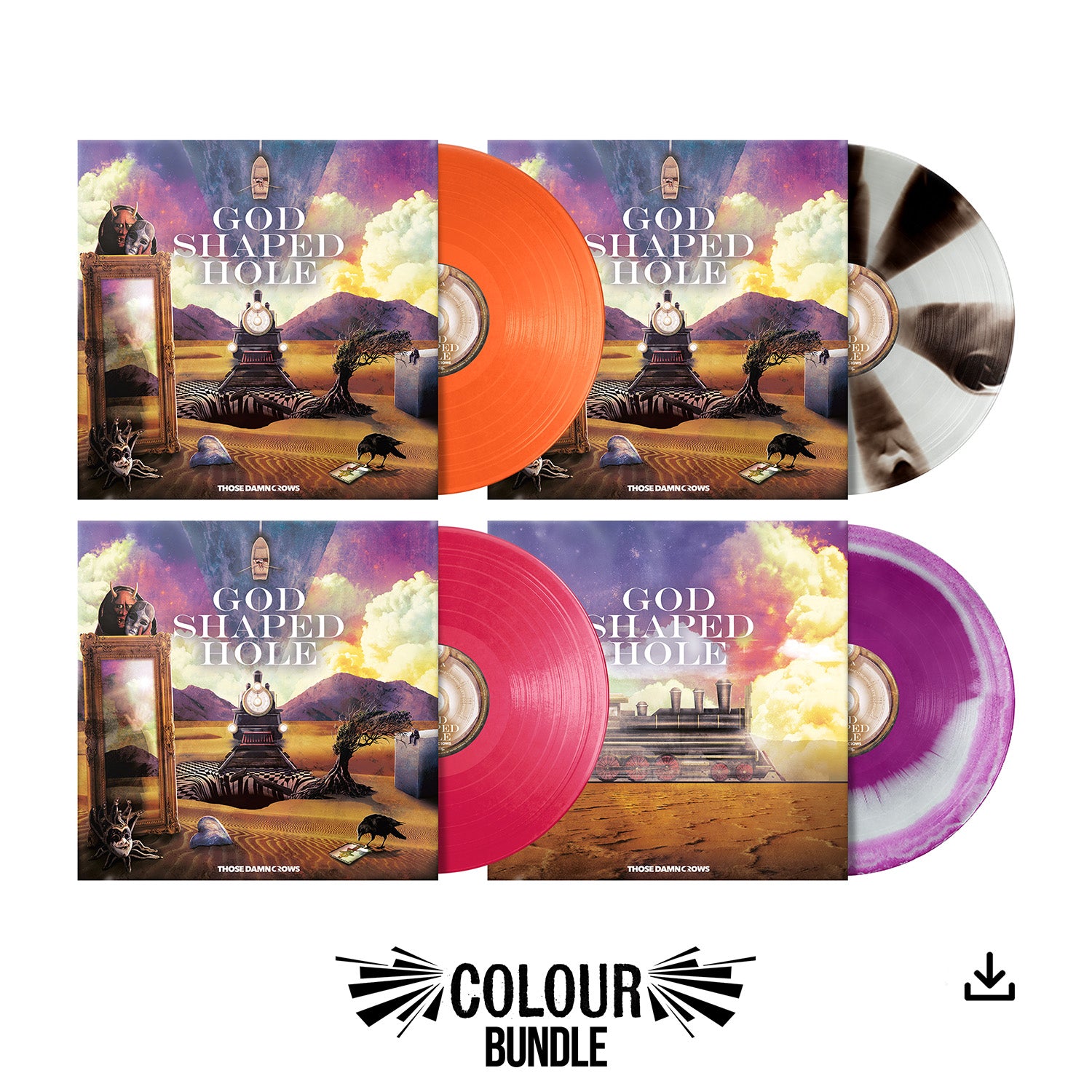 Those Damn Crows "God Shaped Hole" Colour Vinyl Bundle & Download - PRE-ORDER