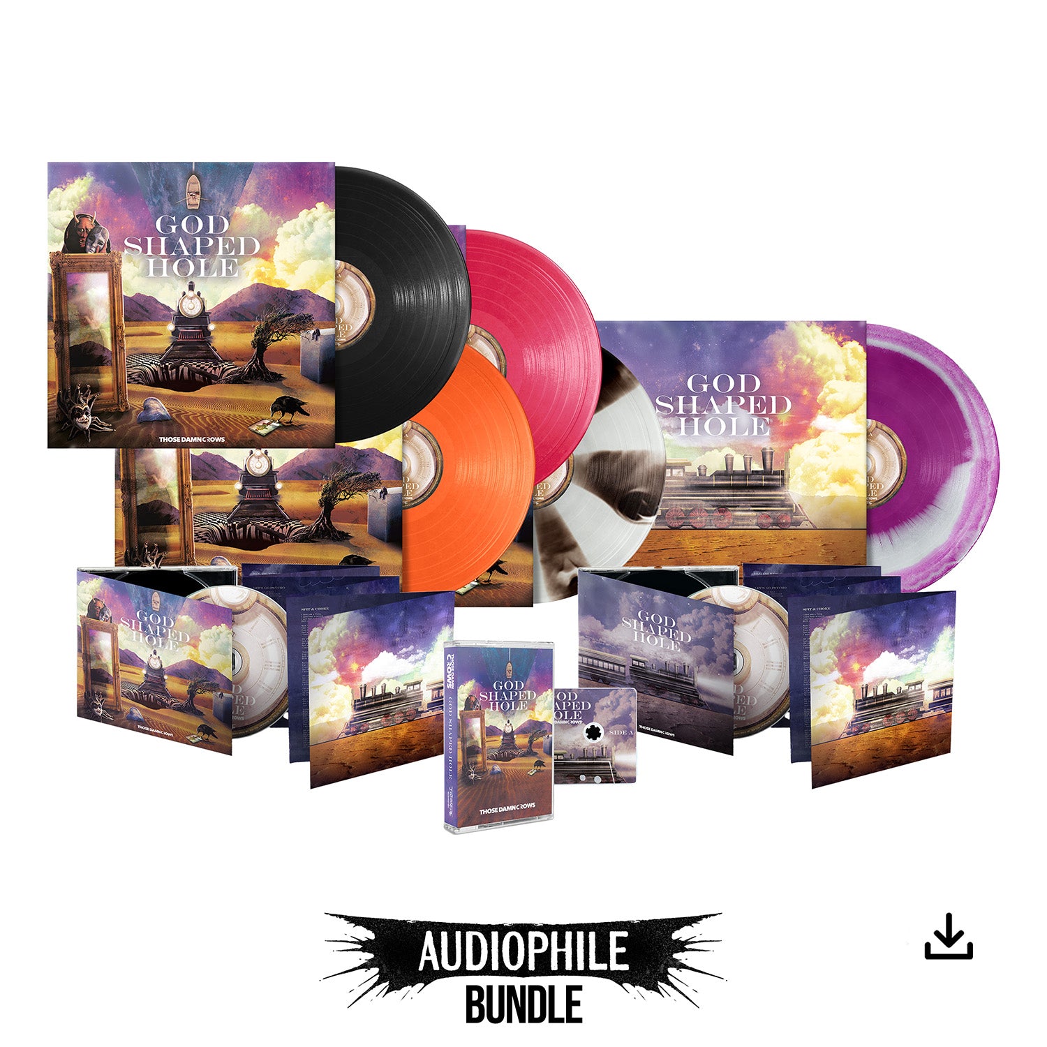 Those Damn Crows "God Shaped Hole" Audiophile Bundle - 5 LPs, Signed CD, Regular CD, Cassette Tape & Download - PRE-ORDER