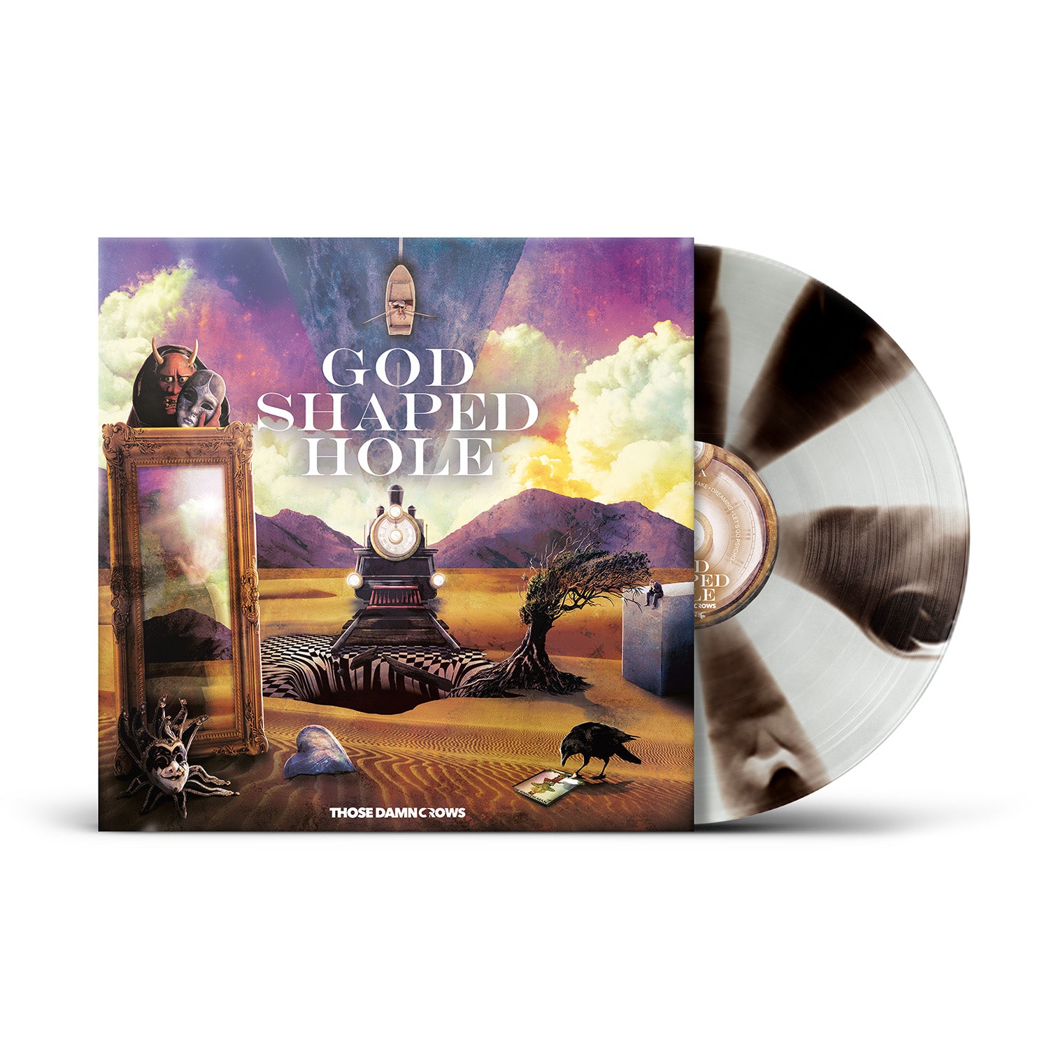 Those Damn Crows "God Shaped Hole" Black / White Pinwheel Vinyl w/ 12 Page Booklet & Download (Ltd to 300 copies) - PRE-ORDER