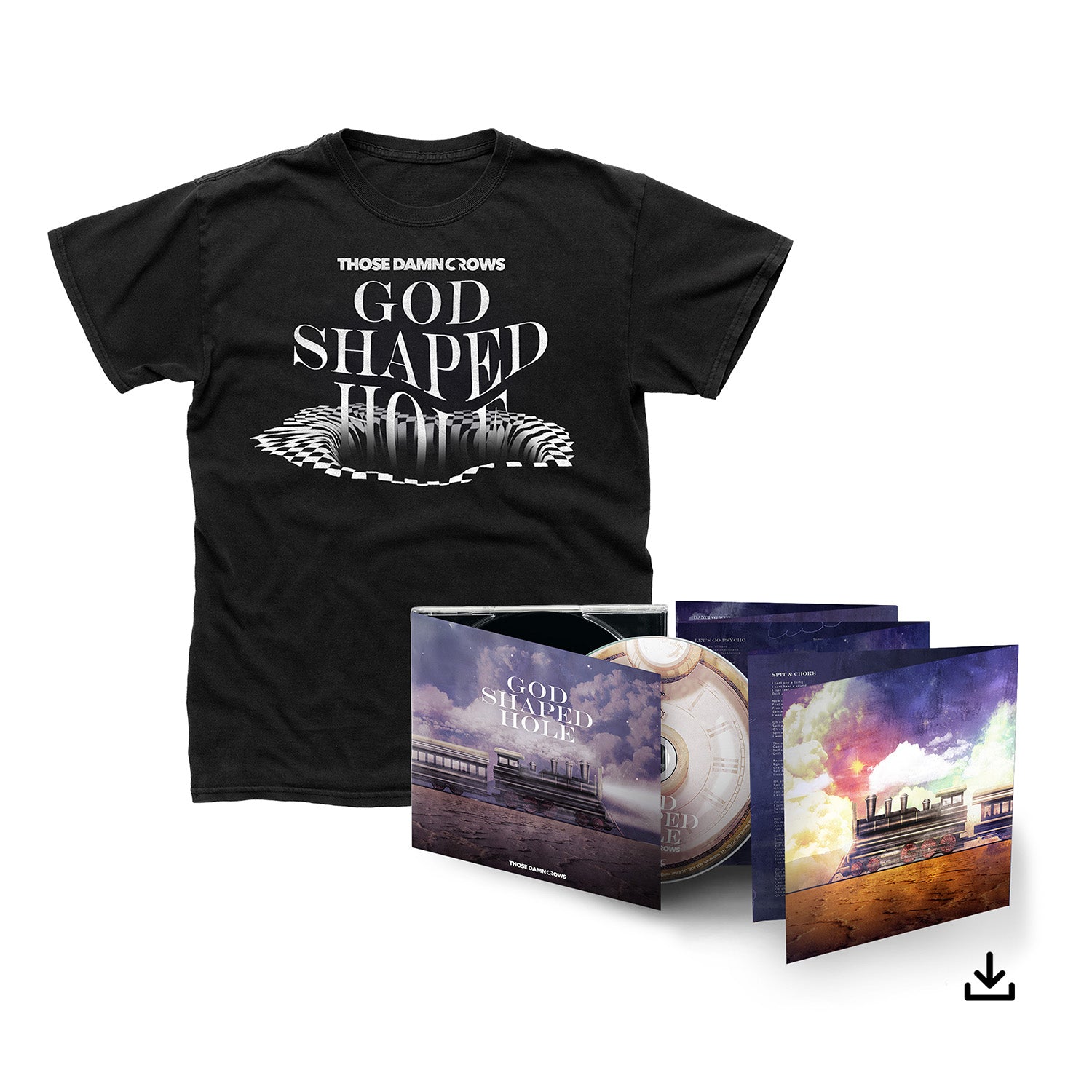 Those Damn Crows "God Shaped Hole" Signed Digipak CD, T shirt & Download - PRE-ORDER