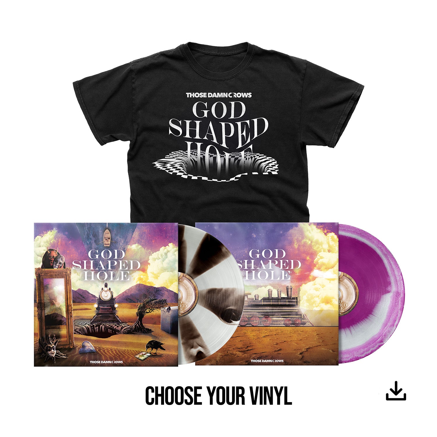 Those Damn Crows "God Shaped Hole" Choice of Mixed Colour Vinyl, T shirt & Download - PRE-ORDER