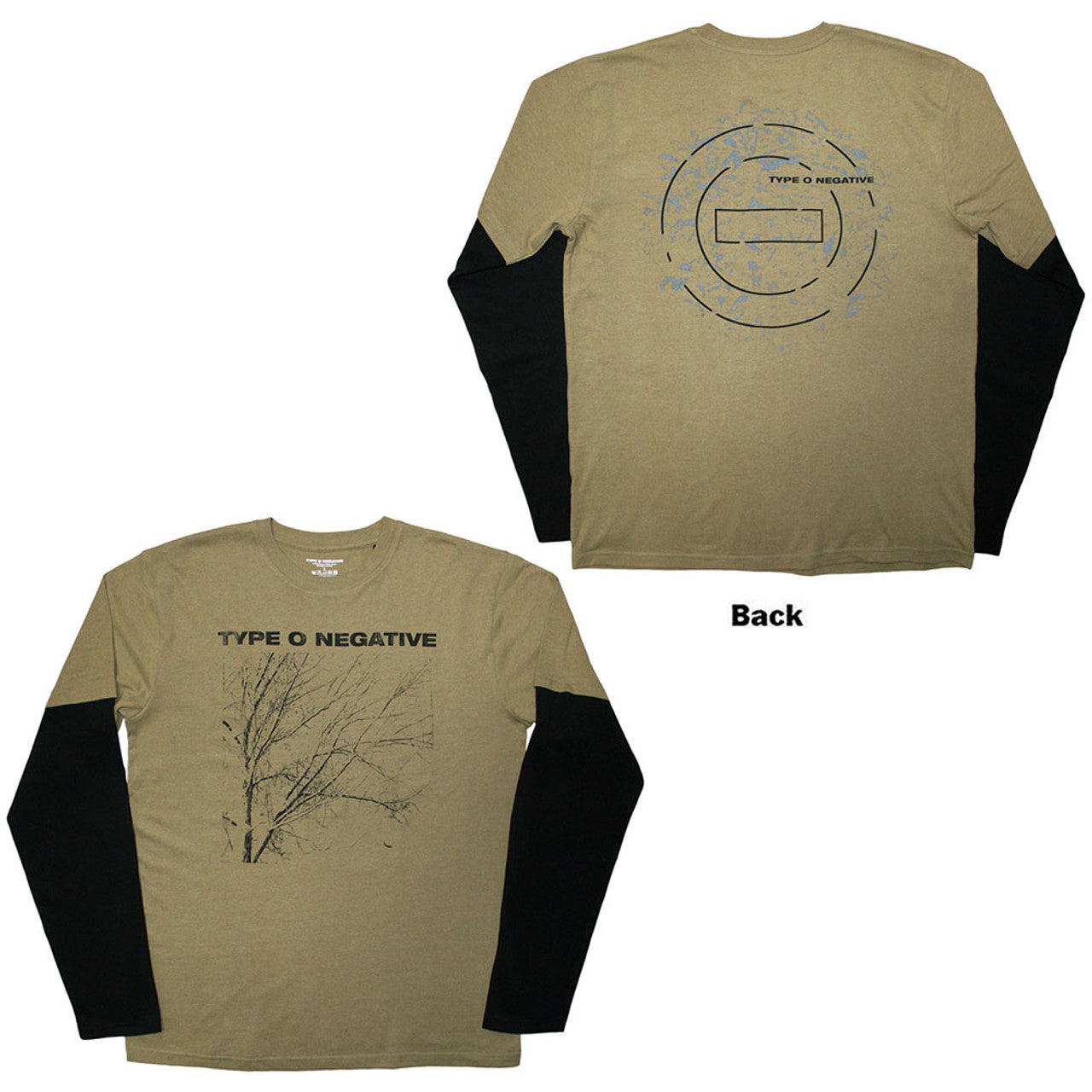 Type O Negative "Tree" Black / Green Layered Long Sleeve T Shirt