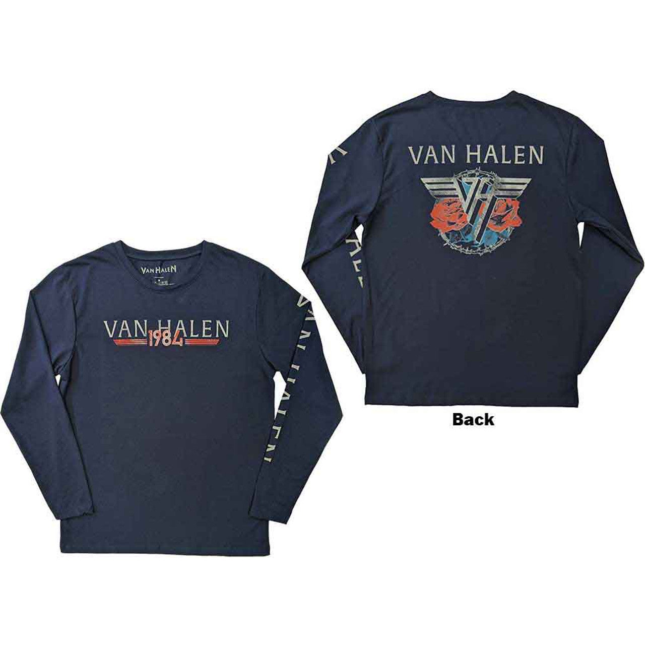 Van Halen "84 Tour" Navy Blue Long Sleeve T Shirt